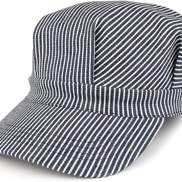 Engineer Cotton Cap Black $ White X large - Picture 1 of 3